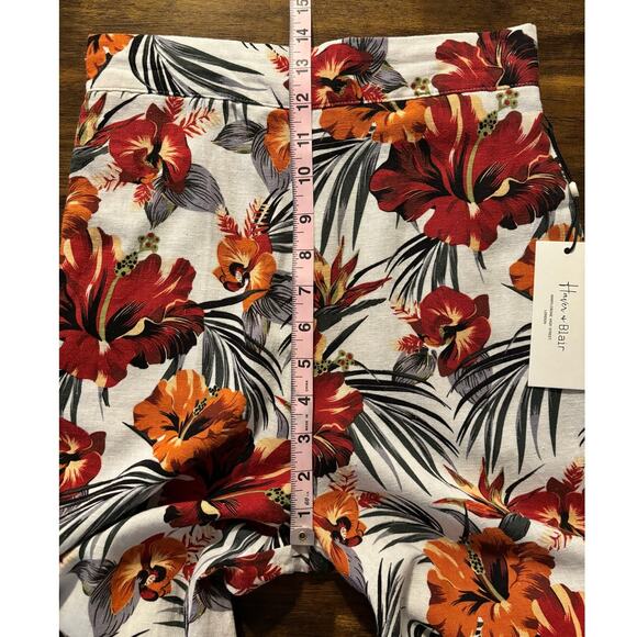 Haver + Blair Women’s XS Pants Wide Leg Crop Pull On Linen High Rise Tropical - Picture 10 of 12